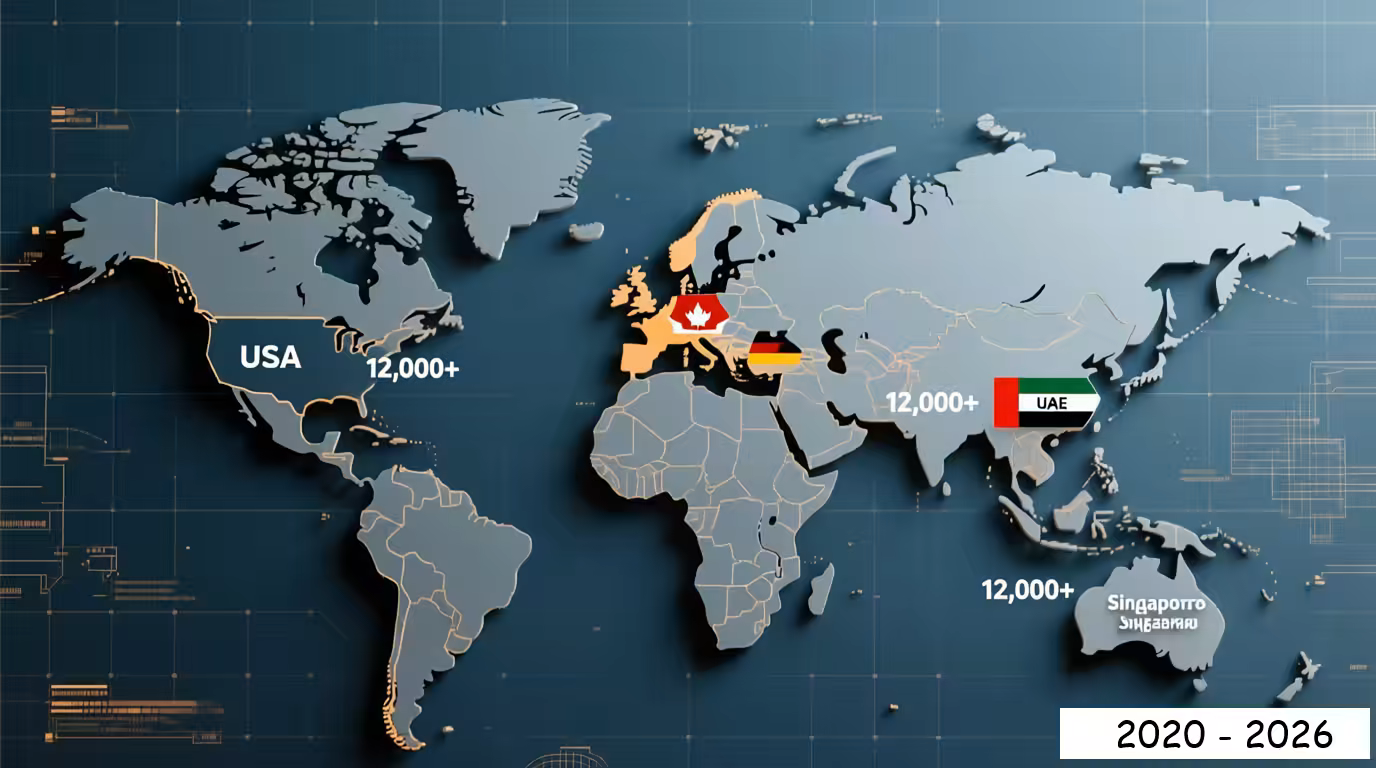 Map of IT specialists outflow from Russia